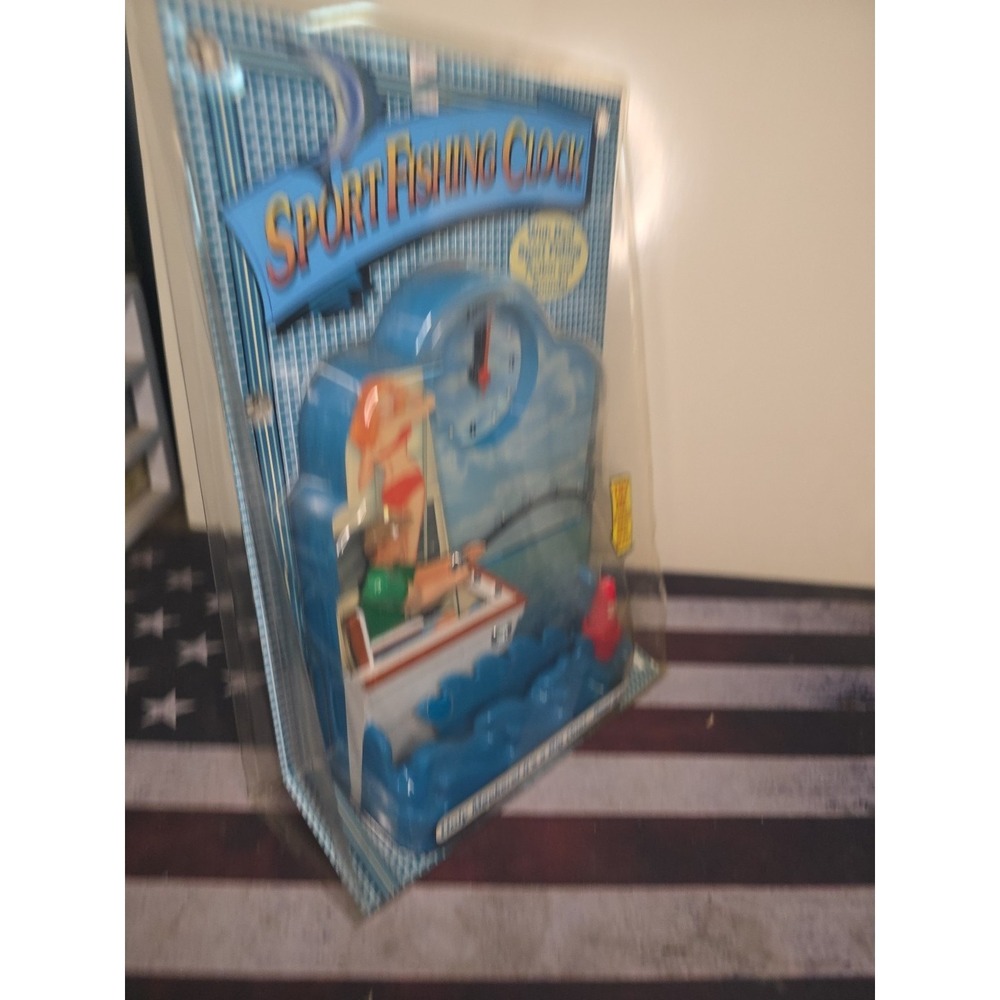 1999 Sport Fishing Clock with Motorized Fishing Action and Sounds NEW Sealed - Picture 4 of 4